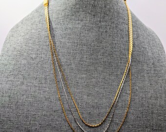 Vintage silver and gold layered necklace Avon