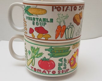 Retro Boho Graphics - vegetable soups. Vegan and vegetarians