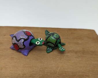 Bobble head turtles hand painted Oaxaca Mexico