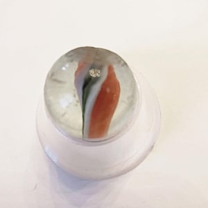 Antique Marble-- blue, white,and tomato red inner swirl P