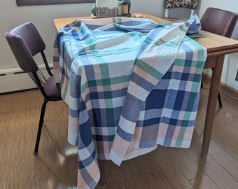 Vintage  Tablecloth-Square pale bright summer and spring colors