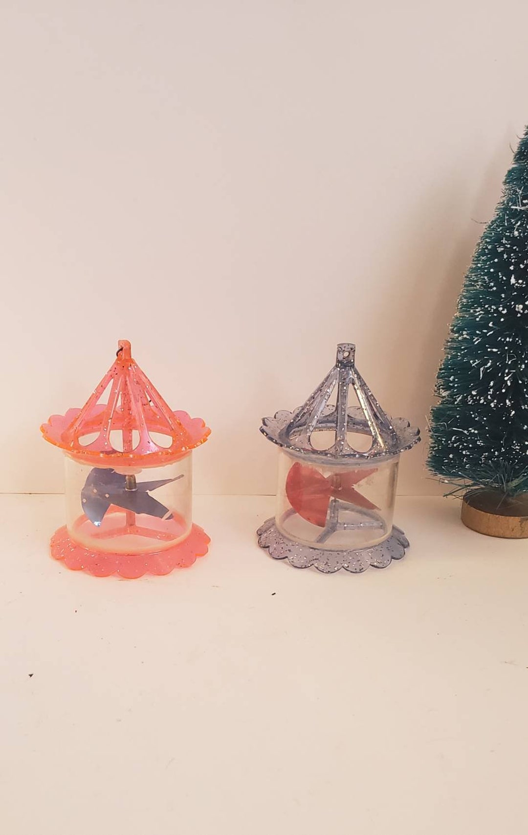 Vintage Christmas Retro Kitschy Spinner Ornaments 2 Etsy