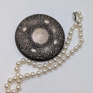 Mirror- Vintage-Small detailed silver plate Mirror