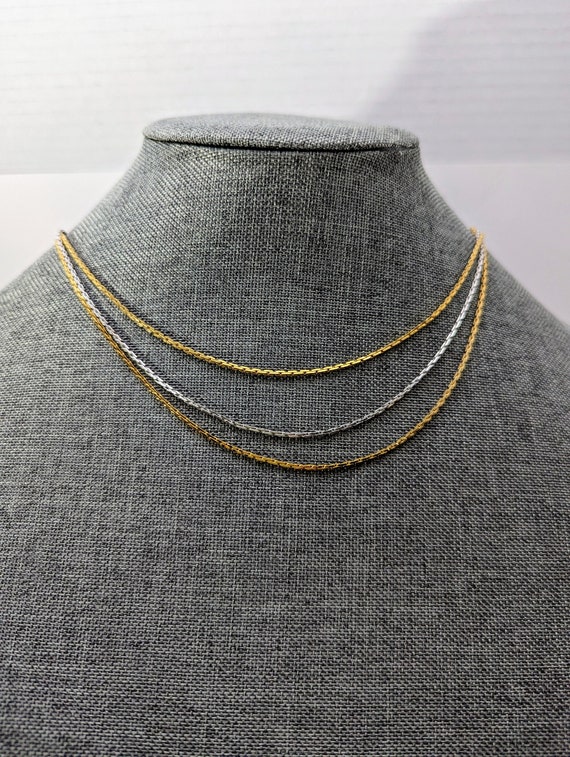 Vintage silver and gold layered necklace Avon - image 2