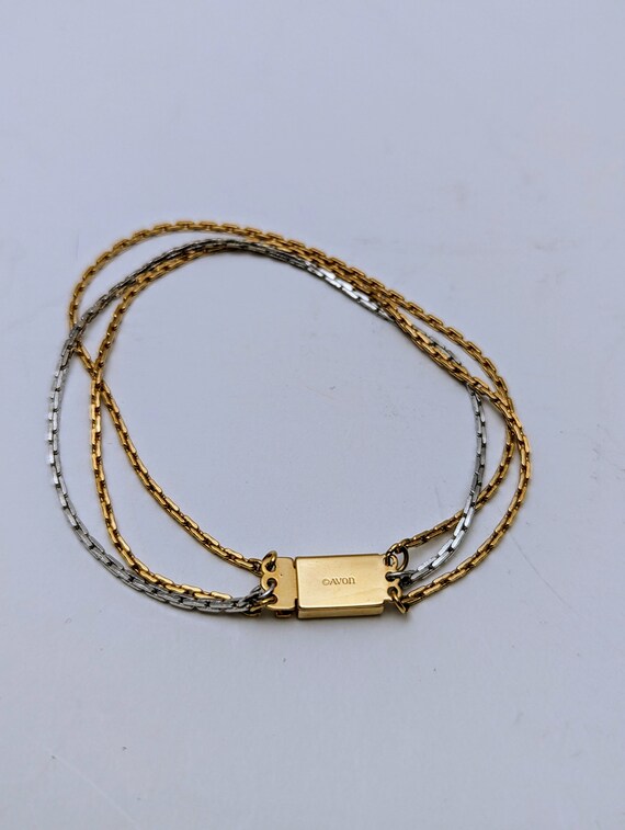 Vintage silver and gold layered necklace Avon - image 5