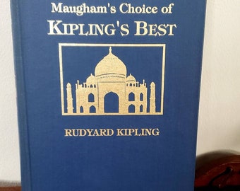 Vintage Rudyard Kipling blue and gold book