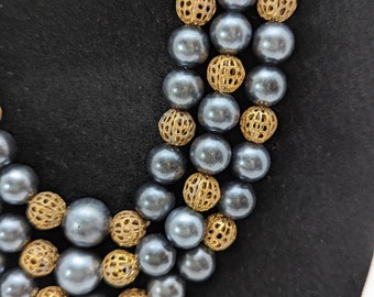 Vintage   3 strand layered necklace