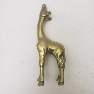 Miniature giraffe figurine  brass animal