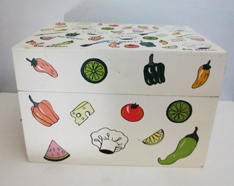 Box-Retro Graphics Recipe Box-Bon Appetit !