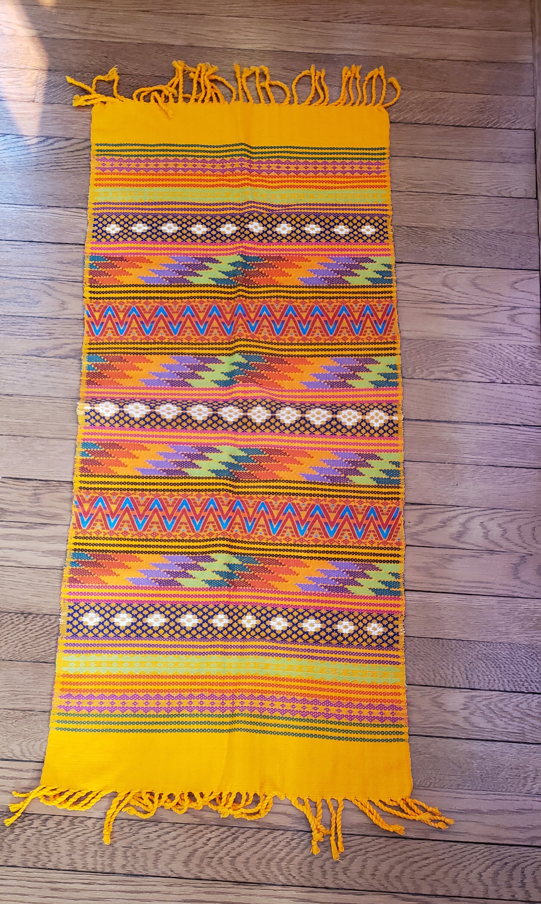 Vintage Table runner woven mexican theme