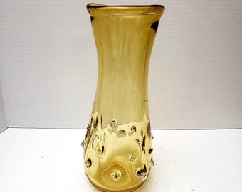 Vintage amber vase glass empoli