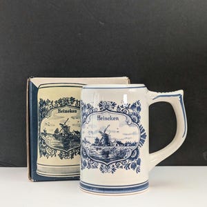 Vintage Heineken Beer Stein - Delfts Holland G.K.B Hand Painted