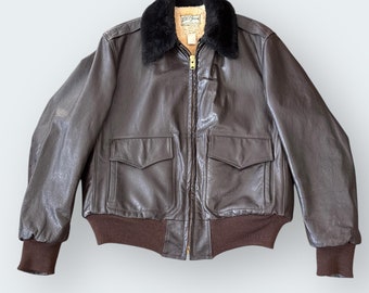 L.L. Bean Vintage Flying Tiger Brown Goatskin Leather A-2