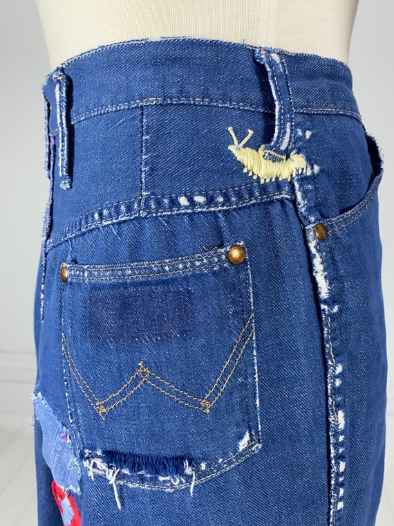 Vintage 1960s / 1970s DENIM WRANGLER SKIRT jeans … - image 7