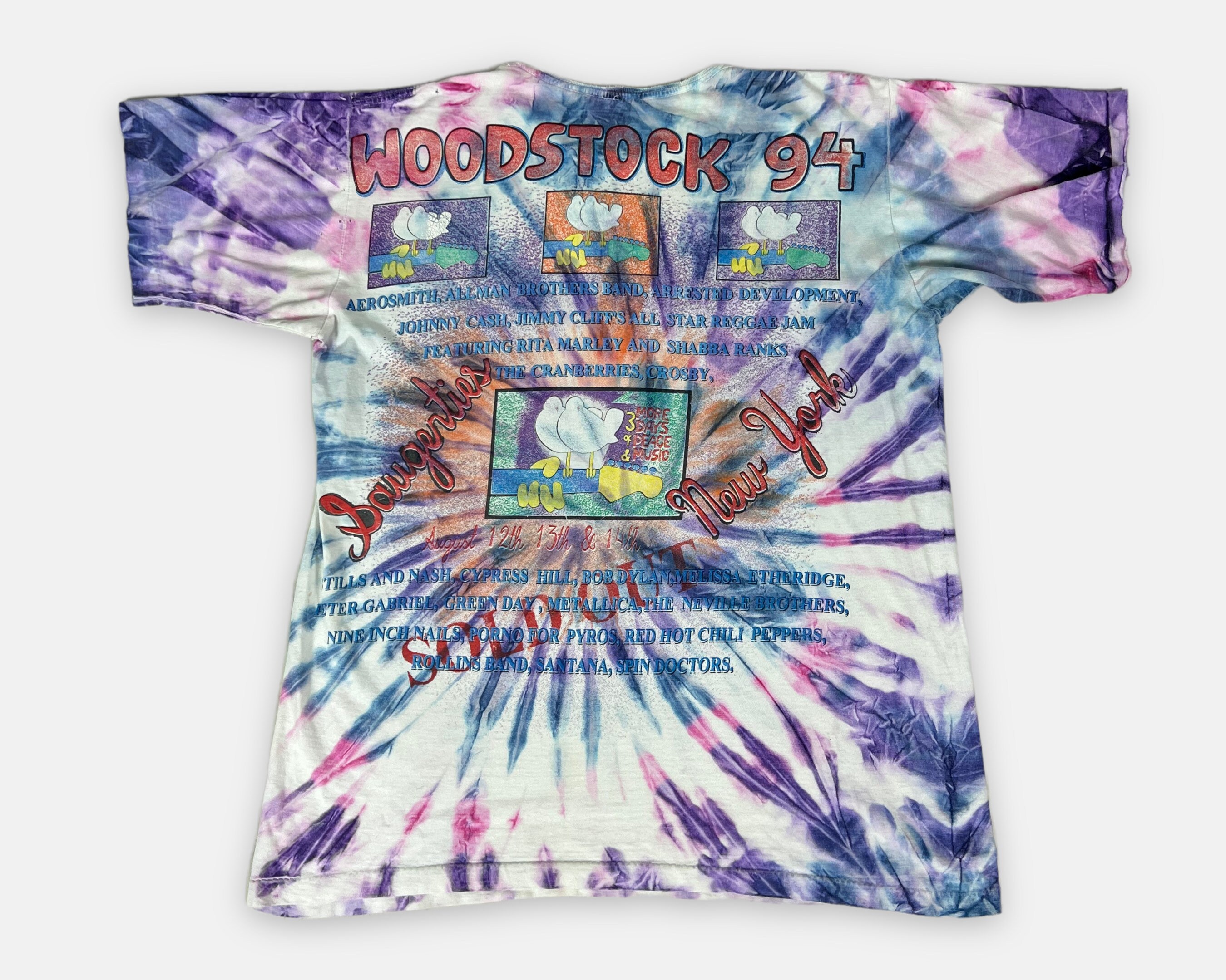 Vintage 90s WOODSTOCK 94 Concert T-shirt / Tye-dye Roached - Etsy Canada