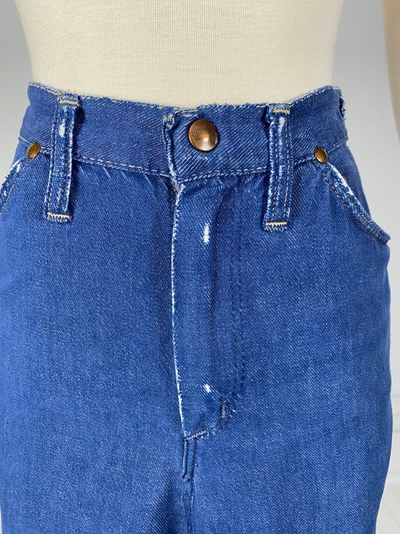 Vintage 1960s / 1970s DENIM WRANGLER SKIRT jeans … - image 8