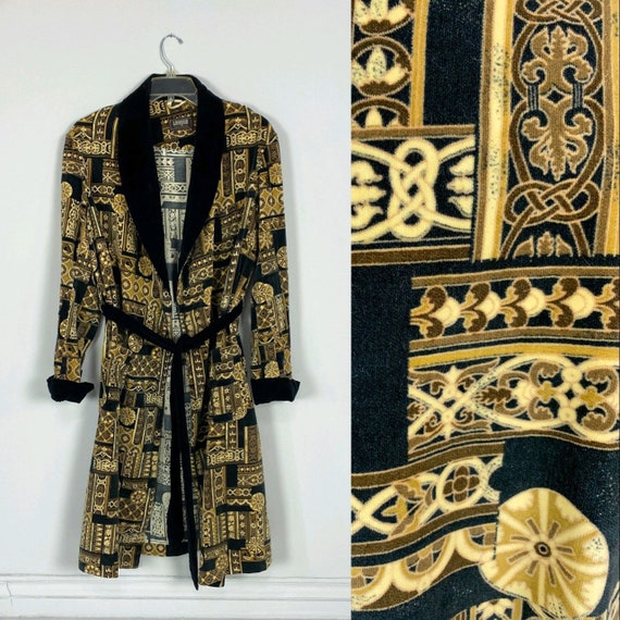 Vintage 50s I. Magnin VELVET SMOKING ROBE Dressing