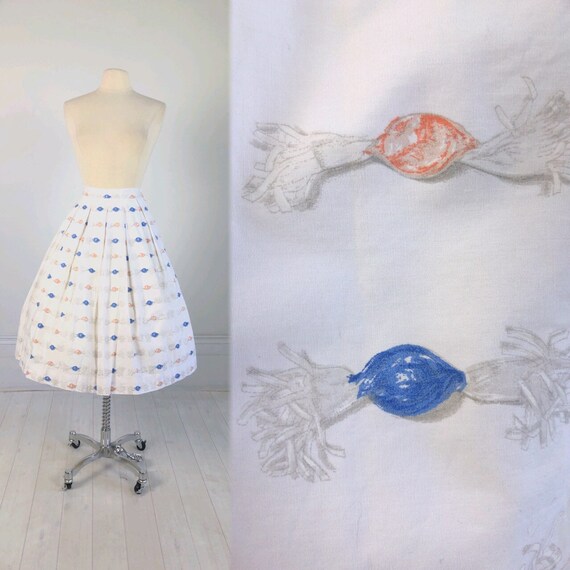 Vintage 1950s NOVELTY PRINT SKIRT Candy Wrapper pl