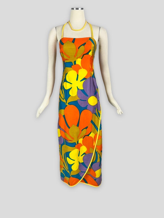 Vintage 1960s Alfred SHAHEEN TIKI DRESS Hawaiian … - image 3