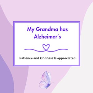 Mi abuela tiene tarjetas complementarias para personas con Alzheimer. Son ideales para situaciones estresantes con el público y ayudan a que tu abuela no se sienta presionada.