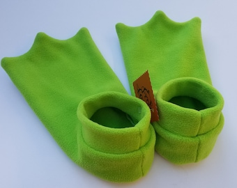 Pantuflas con patas de rana tamaño adulto ¡AHORA en VERDE LIMA!