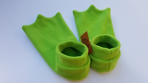 Adult Size Frog Feet Slippers NOW in LIME GREEN!