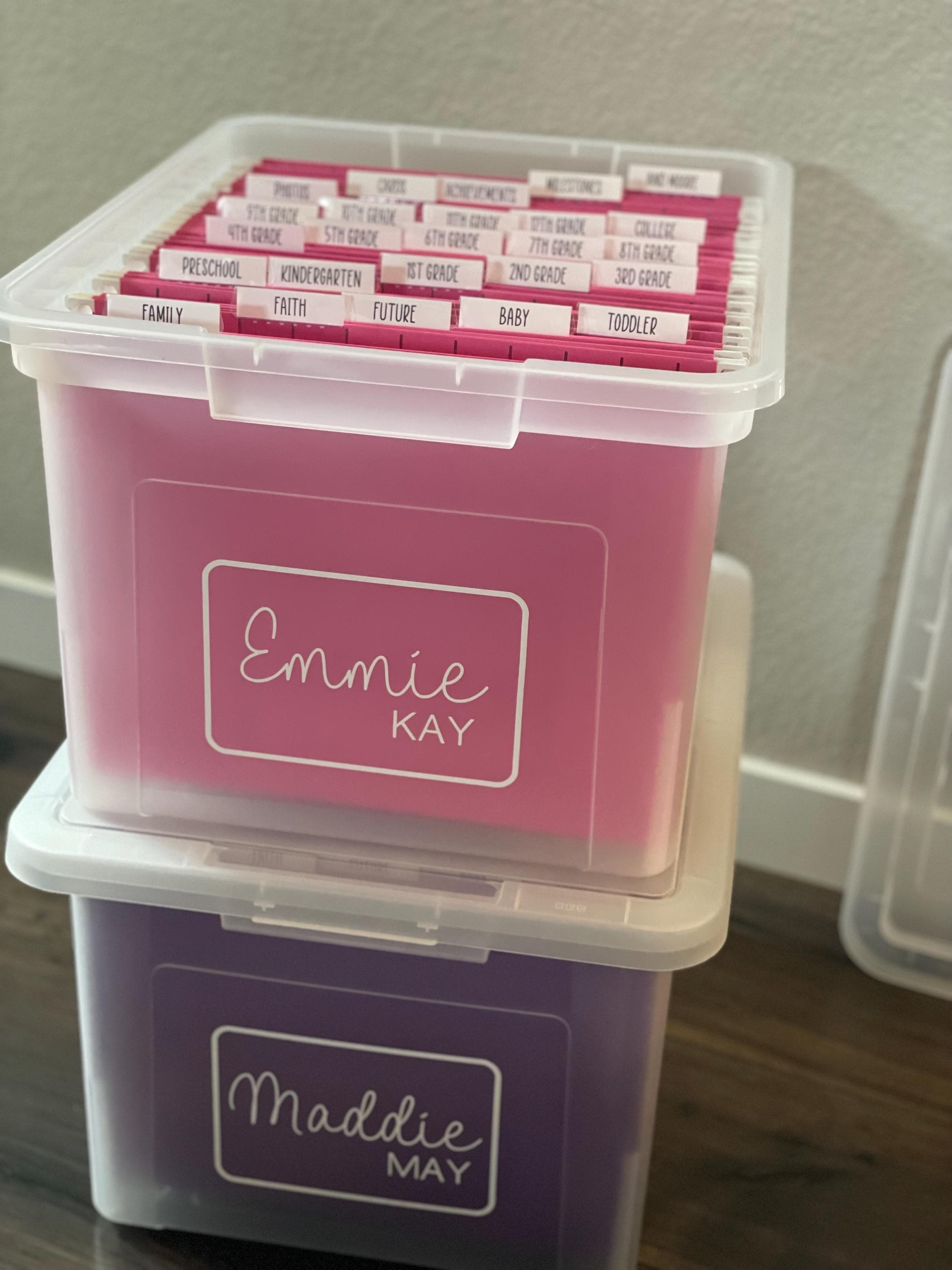 Fully Assembled Kids Memory Box or Milestone Tote, Custom Hanging File ...