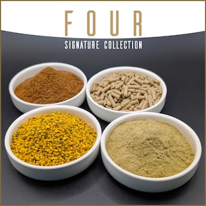 FOUR (Signature Collection) – Premium All-Natural Shrimp Food Variety Pack, Perfect For Neocaridina & Ornamental Aquarium Shrimp