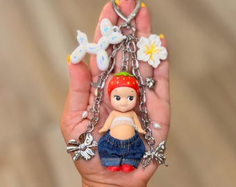 Handmade Sonny Angel Keychain Bag Charm | Strawberry