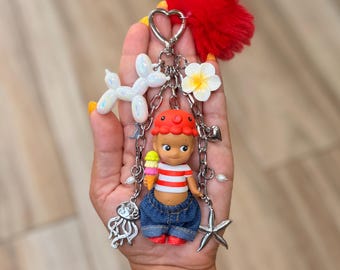 Handmade Sonny Angel Keychain Bag Charm | Summer Vacation: Sun-Kissed Octopus