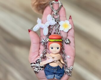 Handmade Sonny Angel Keychain Bag Charm | Hamburger