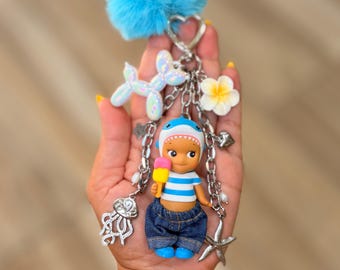 Handmade Sonny Angel Keychain Bag Charm | Summer Vacation: Sun-Kissed Shark