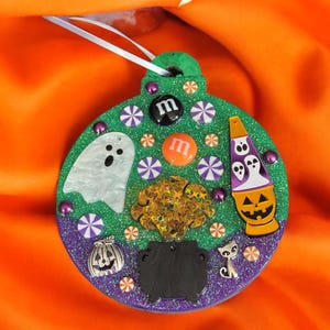 MAGIC CAULDRON ornament- costume jewelry, handmade, one of a kind, embellishments, gems, rhinestones