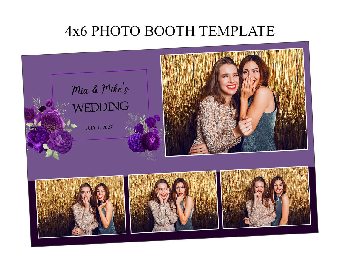 Editable 4x6 Photo Booth Template Wedding, Birthday (PSD File) Etsy