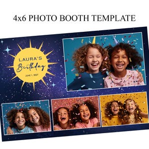 Editable Photo Booth Template 4x6, birthday photo booth template