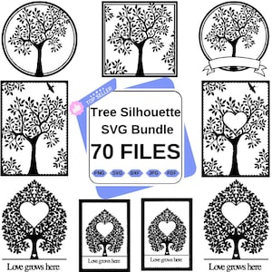 Tree Silhouette SVG Bundle, Tree svg Bundle, Tree Of Life svg Bundle, Landscape svg, Tree Silhouette, Instant Download, Family Tree svg