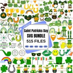 St. Patrick&#39;s Day Bundle: Happy Go Lucky, Lucky Rainbow, Clover Svg, St Patricks Day Svg, Lucky Rainbow Svg, Lucky Shirt Svg,Clover Svg