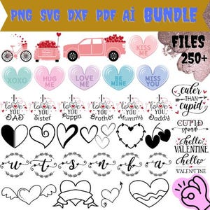 VALENTINE MEGA BUNDLE, 250 Designs, Heather Roberts Art Bundle, Valentines svg Bundle, Cut Files Cricut, Silhouette, Valentine Png
