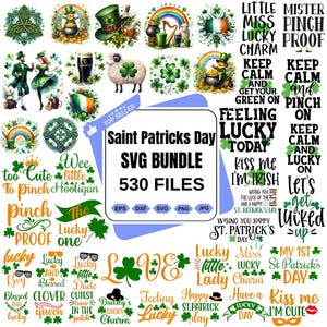 St. Patrick&#39;s Day SVG Bundle, Happy Go Lucky, Lucky Rainbow, Clover, Irish Shamrock, Irish Shamrock, Clover, Happy Go Lucky,Instant Download