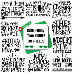 Sarcastic SVG Bundle, Funny SVG bundle, Sarcasm SVG bundle, Sassy Svg quotes shirts, Funny mom gift, Funny mom Png, Silhouette, Cricut