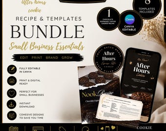 Cookie Recipe & Branding Templates Canva Editable (Digital Download)