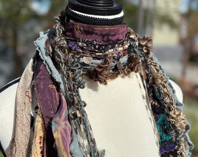 Wearable Ribbon Wearable Art Boho Ribbon Scarf
