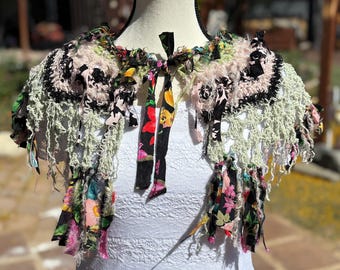 Wearable Art Collar Capelet Handgebreid Handgehaakt