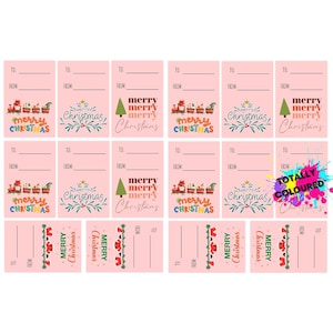 Merry Christmas Adhesive Christmas gift tags