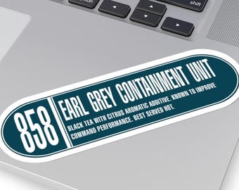 Trekkie Tea Container Sticker | Trek Inspired Decal | Earl Grey Tea Storage | Gift for Trekkie | Trek Bottle Stickers
