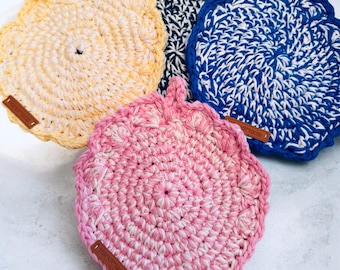 Handmade Crochet Hot Pad & Coaster Cottagecore Kitchen Decor Aesthetic Mug Rug - Slow Living Home Accessories Cotton Gift