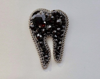 Handmade Beaded Tooth Brooch: Dentist Gift, Dental Hygienist Pin