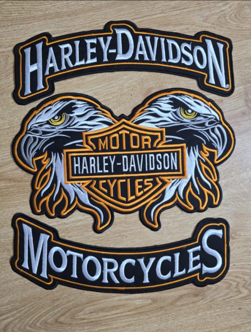Harley Davidson patch 3 Piece Eagle Patches For Jacket Motorcyclist iron on embroidery
