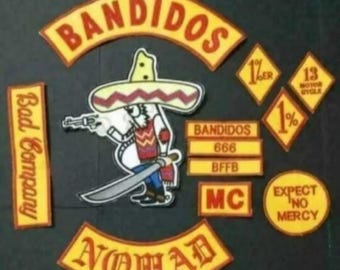Bandidos Embroidery Nomad worldwide texas Patches sets Iron on size Large for adult jacket or vest choose three design