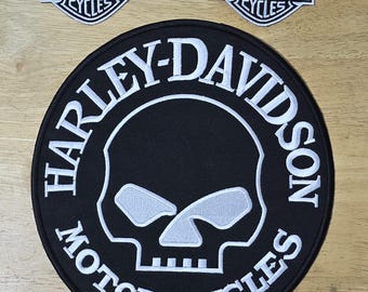Patch Brodé Thermocollant Crâne Moto – Dimensions 29,5x24,5 Cm – Style Rock Biker – à Repasser Sur Vestes, Jeans